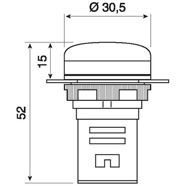 GIOVENZANA LAMPKA LED  24V AC/DC PLML3L24 ŻÓŁTA