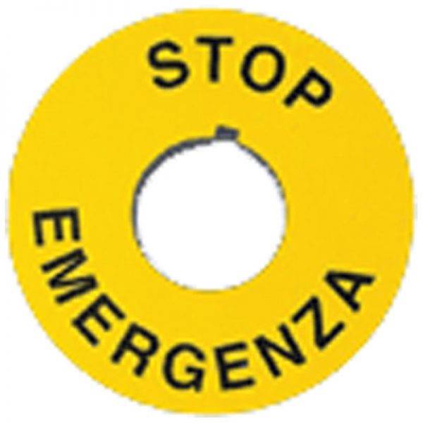 GIOVENZANA TABLICZKA OPISOWA EMERGENCY STOP