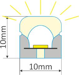 NEXTEC NEON LED FLEX (R) 10x10mm 14,4W/m 4000K 5m