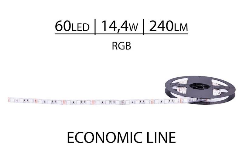 PRESCOT TAŚMA LED ECONOMIC 24V 60LED RGB 14,4W/m