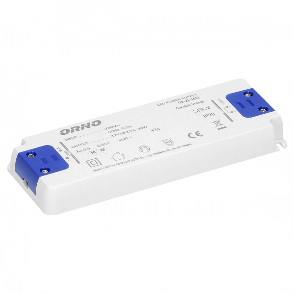 ORNO ZASILACZ MONTAŻOWY PŁASKI IP20 12VDC 30W