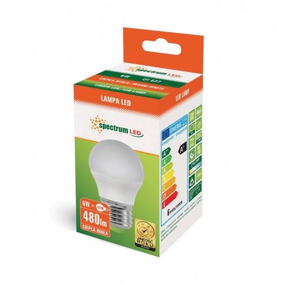 SPECTRUM ŻARÓWKA LED KULKA E27 6W 4000K
