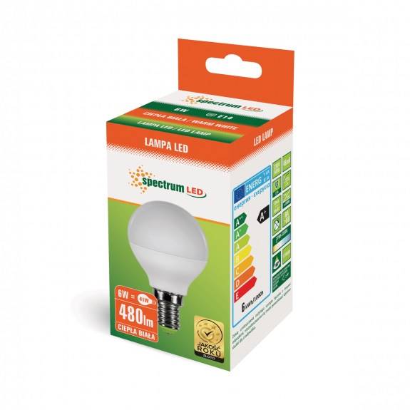 SPECTRUM ŻARÓWKA LED KULKA E14 6W 3000K