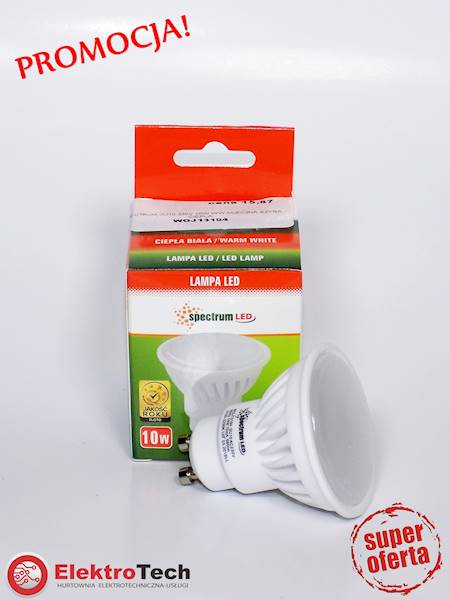 SPECTRUM ŻARÓWKA LED GU10 120° 10W 3000K