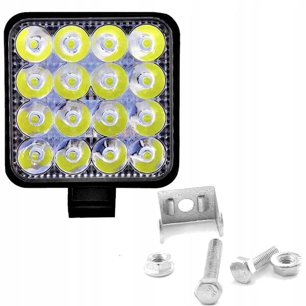 LVT LAMPA ROBOCZA LED 10-30V 48W 16LED KWADRAT