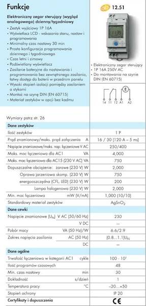 FINDER ZEGAR STERUJĄCY 12.51.8.230.0000