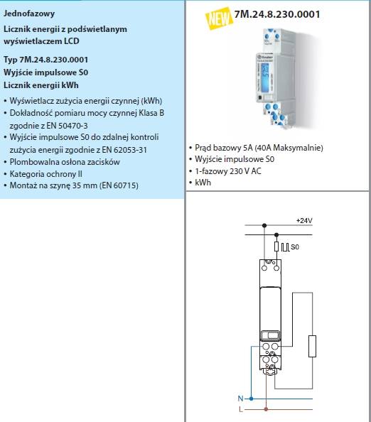 FINDER LICZNIK ENERGII 7M.24.8.230.0001 1F 40A