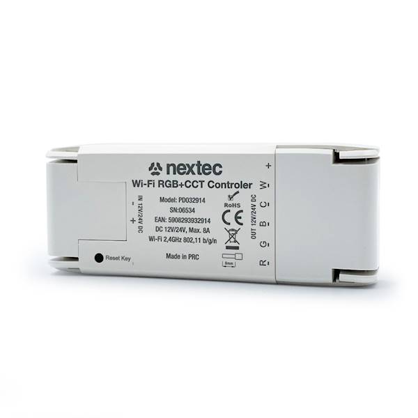 NEXTEC STEROWNIK WiFi TUYA SMART RGB+CCT 12-24V 8A