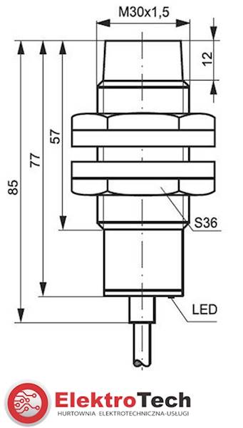 SELS CZUJNIK INDUKCYJNY PCID15RP 10-30VDC