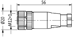 SELS WTYK ŻEŃSKI PROSTY M12 4P 4-6mm