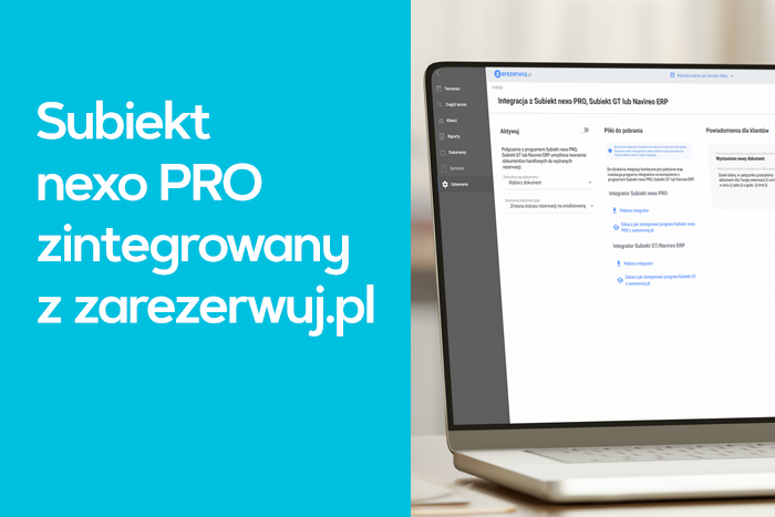 Subiekt nexo PRO zintegrowany z zarezerwuj.pl