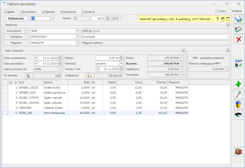 Comarch ERP Optima Faktury