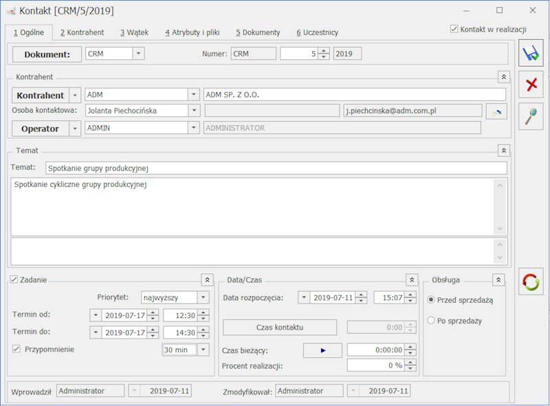 Comarch ERP Optima CRM Plus Wersja Online