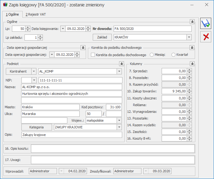 Comarch ERP Optima Księga Podatkowa