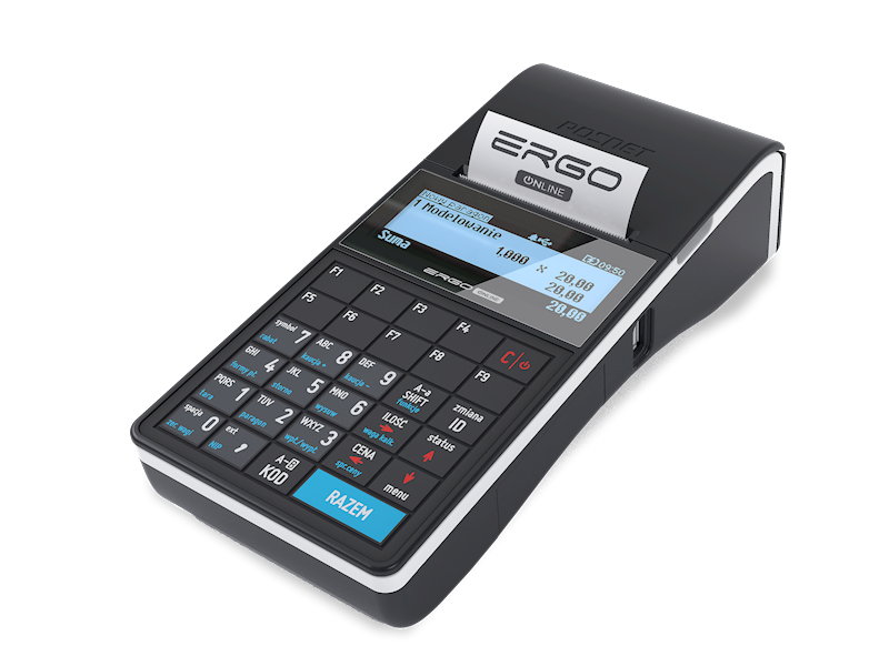 Kasa fiskalna Posnet Ergo ONLINE 3.01 wersja std. PLU4000, A2, WiFi + Zasilacz 3A 5V
