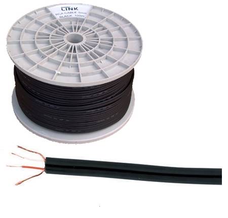 KABEL 2XRCA 4MM czarny 100m