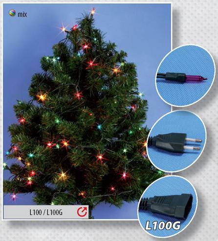 LAMPKI CHOINKOWE L-100, MIX, POMAR.,NIEB.,ZIEL.