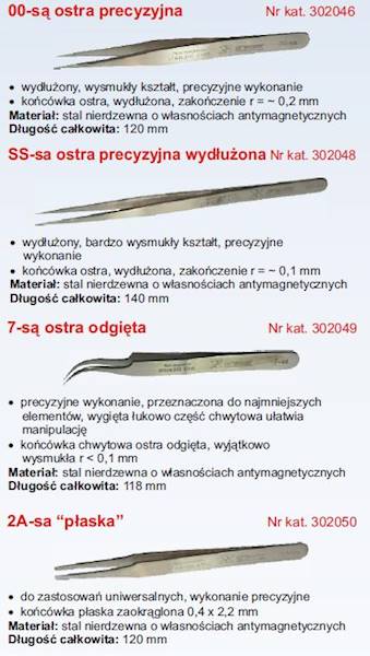 PINCETA SS-SA OSTRA-WYDŁUŻONA 140mm XYTRONIC