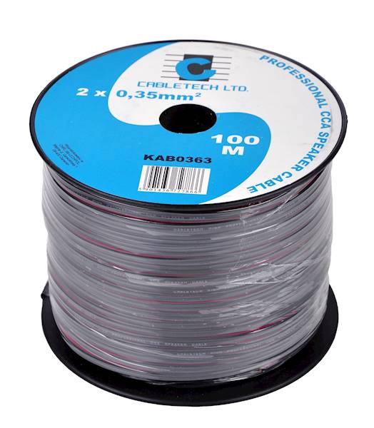 KABEL GŁOŚNIKOWY CCA 2X0,35MM CZARNY