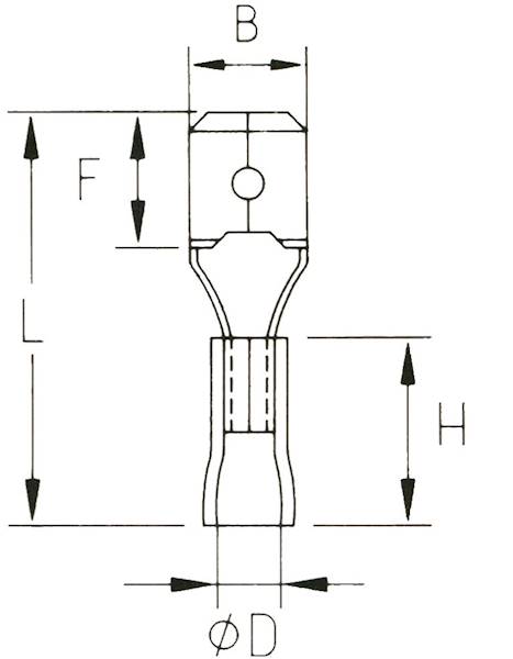 KONEKTOR IZOL.4,8x0,5 NIEBIESKI MĘSKI 601128