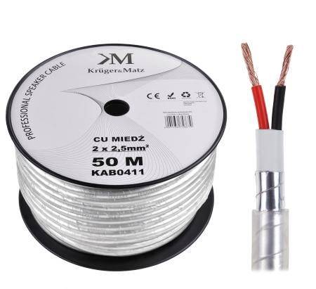 KABEL GŁOŚNIKOWY profesjonalny ofc 2x2,5mm + ekran
