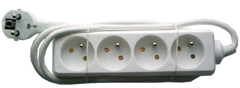 PRZEDŁUŻACZ SIECIOWY CZARNY 4GN. 5M (3x1,5mm)