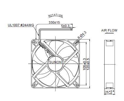 WENTYLATOR 120X25 12V 1225D12 ŚLIZGOWY 85-123
