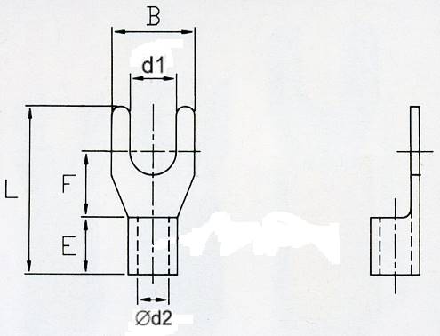 KOŃCÓWKA WIDEŁK.NIEIZOL.KWN1-4, 0,5-1,5mm2 M4