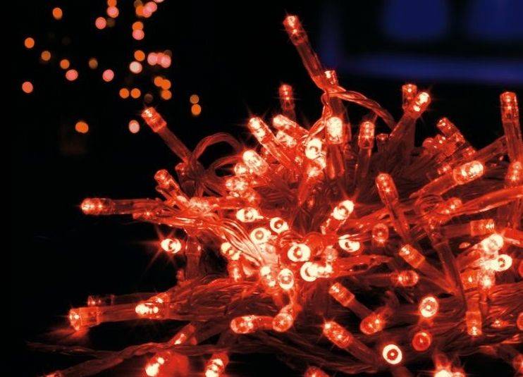 LAMPKI CHOINKOWE 100LED CZERWONE 8M + PROGRAM.