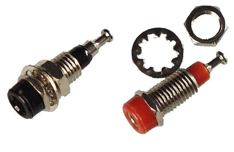 GNIAZDO PANELOWE 2MM GL4-BK,R 10A CZARNE,CZERWONE