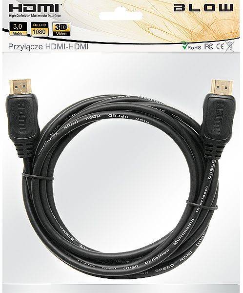 PRZYŁĄCZE HDMI-HDMI 3M ZAWIESZKA / 92-213