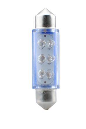 DIODA LED L046 - C5W 41MM 6LED 3MM NIEBIESKA