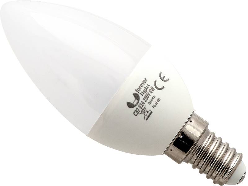 ŻARÓWKA LED E14 C37 ECO 6W B.CIEPŁA / 87-236