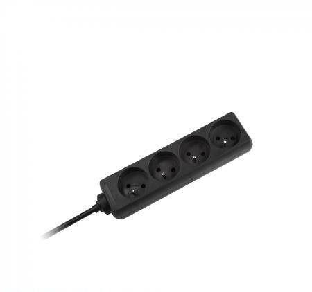 PRZEDŁUŻACZ SIECIOWY CZARNY 4GN 3M (3X1,5MM)