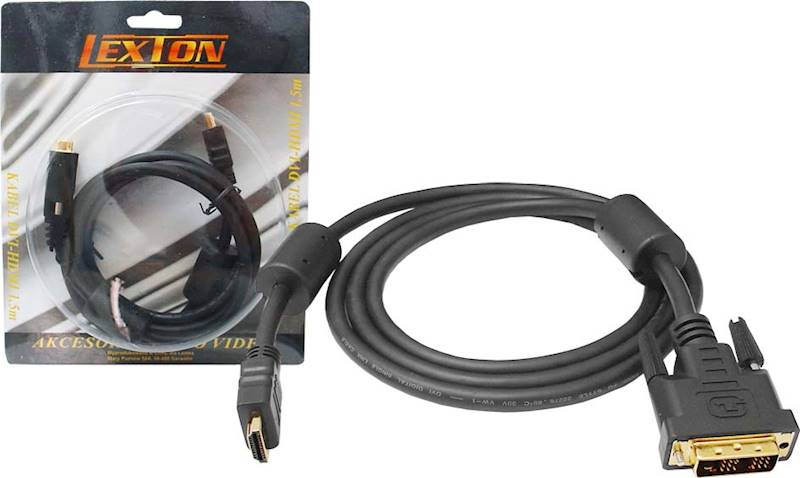 KABEL DVI-HDMI ZŁ.19PIN + FILTR 1,5M
