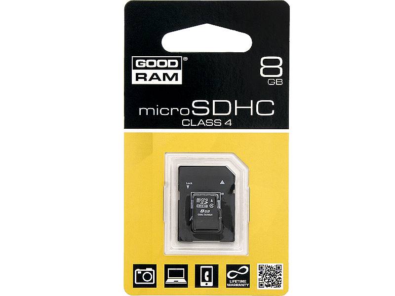 KARTA MICRO-SD HC 8GB + ADAPTER