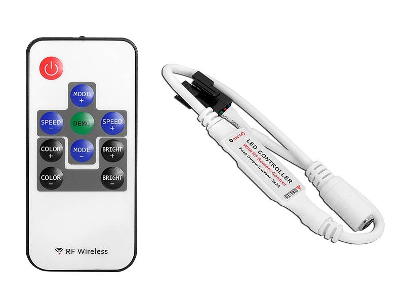 STEROWNIK RGB MINI RF 72W RADIOWY, 10 PRZYCISKÓW