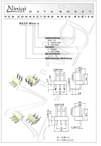 GNIAZDO MĘSKIE PIN3 3,96MM THT NS39 250V 7A