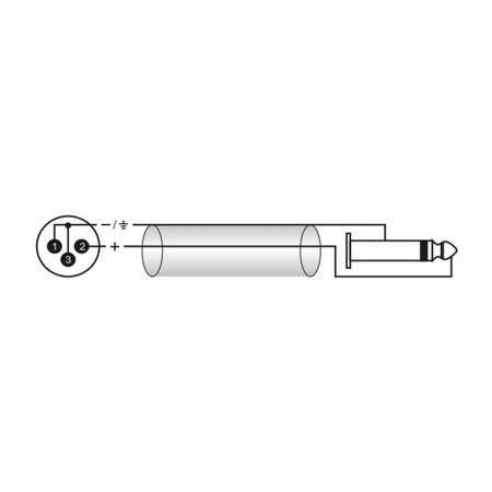KABEL MIKROFONOWY WT.JACK 6.3 MONO - WT.XLR 3M 