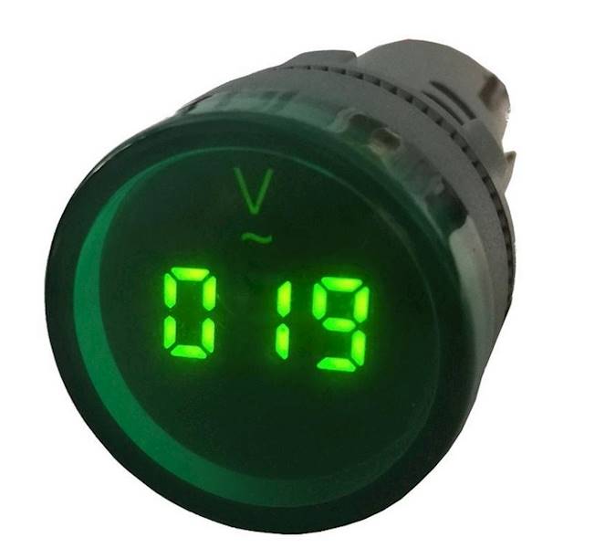 WOLTOMIERZ LED 28mm 5-48VDC ZIELONY