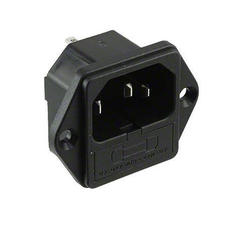 GNIAZDO AC IEC MĘSKIE DO OBUD. 4.8mm Z BEZP.