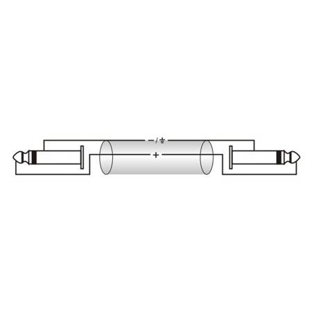 KABEL 2xJack 6.3mm mono / 2xJack 6.3mm mono 6M