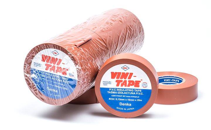 TAŚMA IZOLACYJNA VINI TAPE 0,13mm/19mm/20m BRĄZOWA