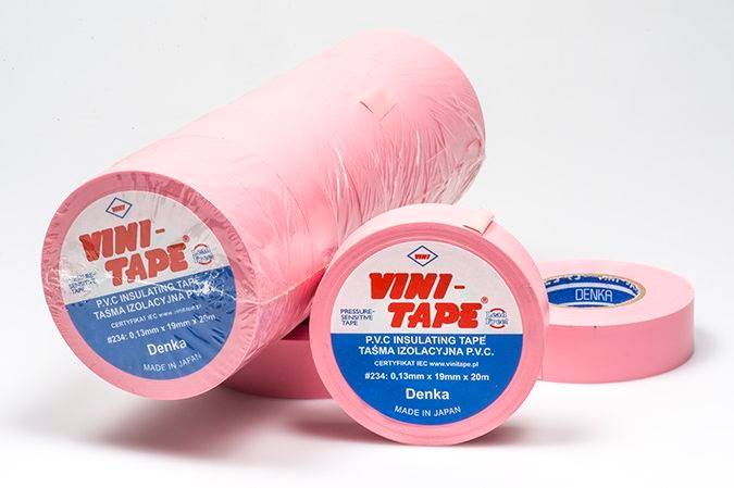TAŚMA IZOLACYJNA VINI TAPE 0,13mm/19mm/20m RÓŻOWA
