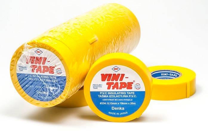 TAŚMA IZOLACYJNA VINI TAPE 0,13mm/19mm/20m ŻÓŁTA