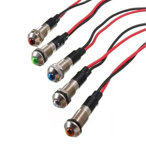 KONTROLKA LED 5mm MET WYPUKŁA 12V ZIELONA