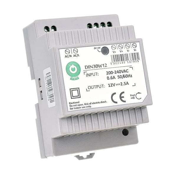 ZASILACZ NA SZYNĘ DIN 12V/2.5A DIN30W12