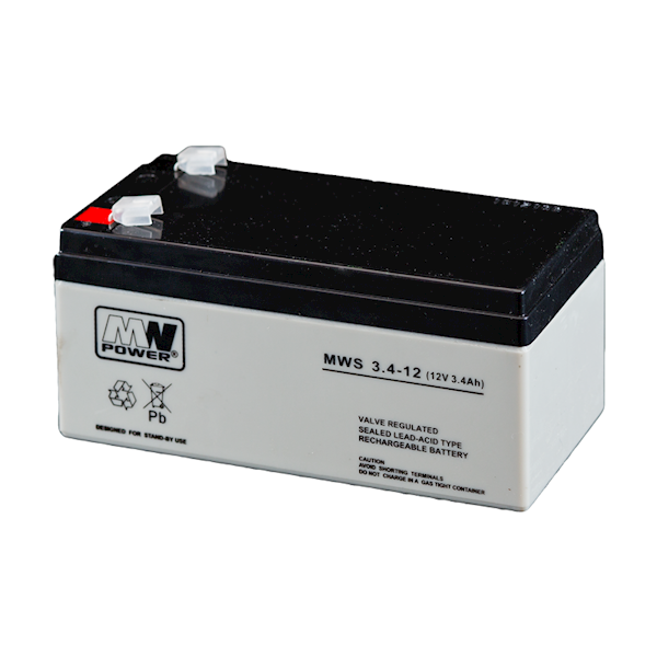 AKUMULATOR ŻELOWY VRLA AGM 12V/3,4AH MWS 3.4-12