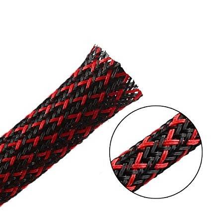 OPLOT POLIESTROWY 4MM/8MM CZARNO-CZERWONY TYP2