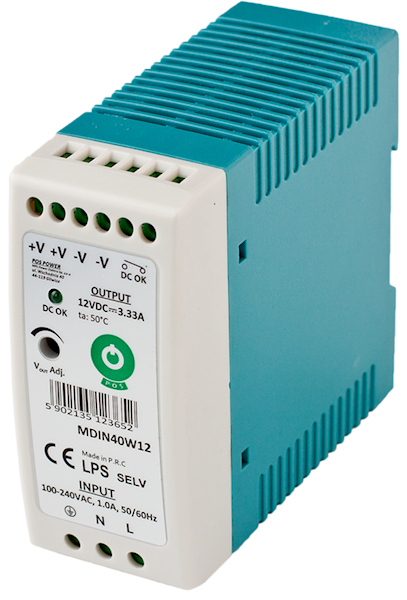 ZASILACZ NA SZYNĘ 24V/1.7A SLIM MDIN40W24